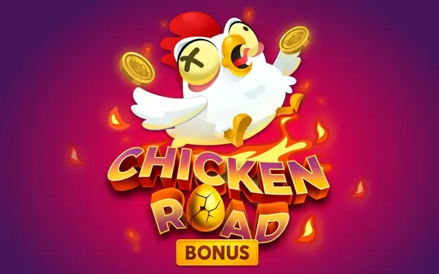 Chicken Road Bonus spelbanner med kyckling och gyllene mynt